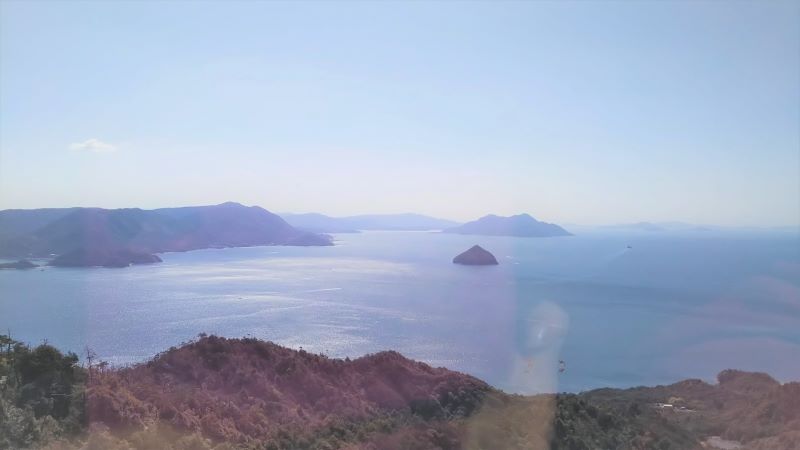 A view of the Seto Inland Sea from the ropeway