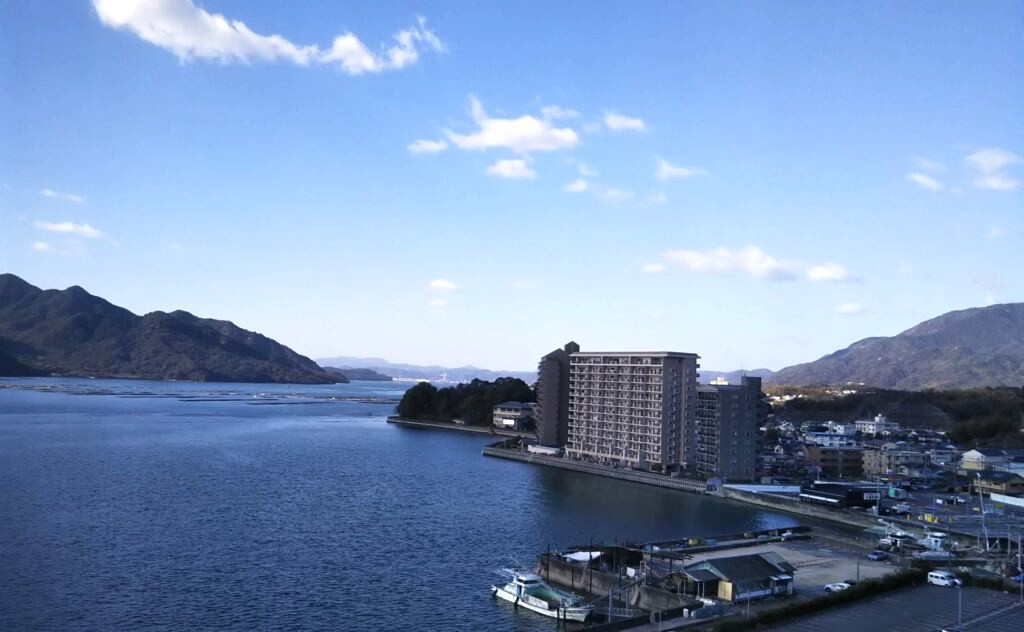 A view of the Seto Inland Sea from the hotel window