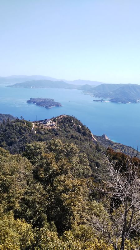 Shishiiwa Station seen in the distance from the summit of Mt. Misen