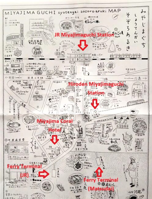 Map of the area around the hotel