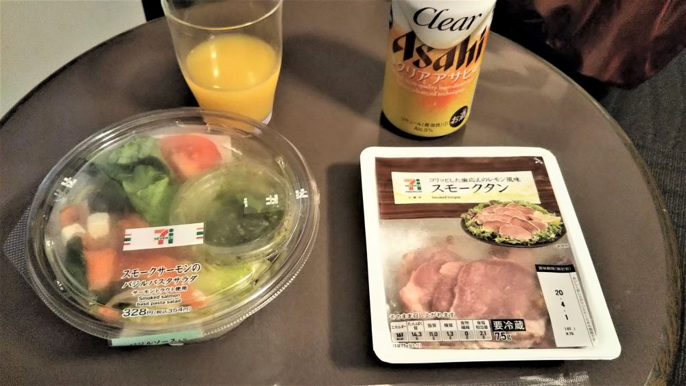 Dinner in the hotel room